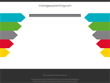 Tablet Screenshot of manageyourwriting.com
